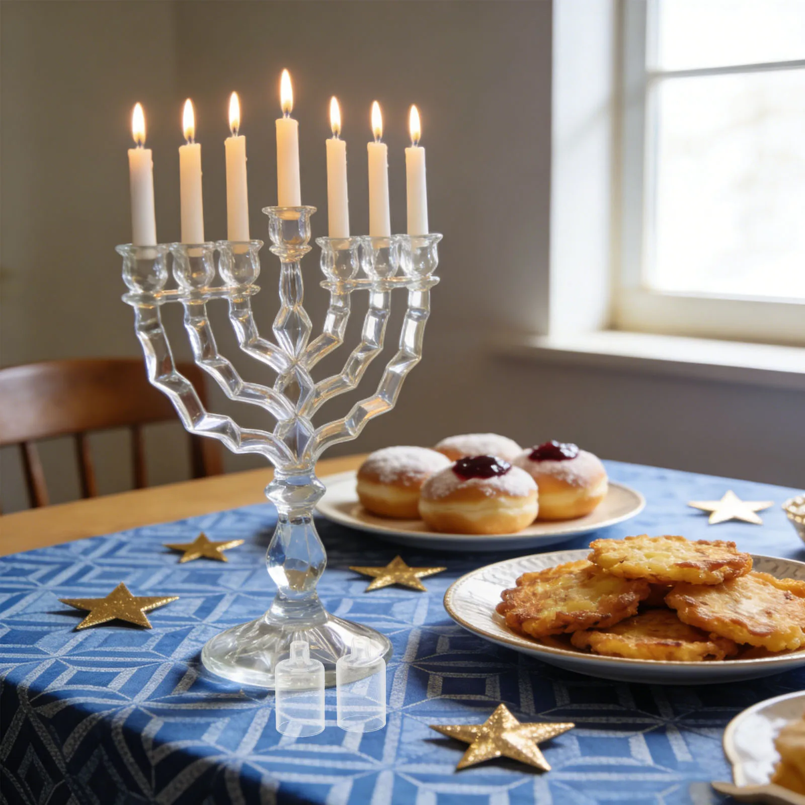 24Pcs Tea Light Holders Hanukkah Glass Oil Lamp Holders Clear Refillable Sticks Tabletop Oil Lamp Decor for Restaurant
24Pcs Tea Light Holders Hanukkah Glass Oil Lamp Holders Clear Refillable Sticks Tabletop Oil Lamp Decor for Restaurant