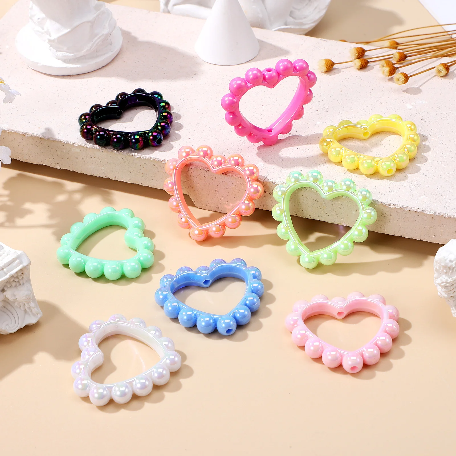 18Pcs Heart Acrylic Focal Frames Hollow Shape Beadable DIY Jewelry Making Keychain Craft Ornament Supplies Bulk
18Pcs Heart Acrylic Focal Frames Hollow Shape Beadable DIY Jewelry Making Keychain Craft Ornament Supplies Bulk