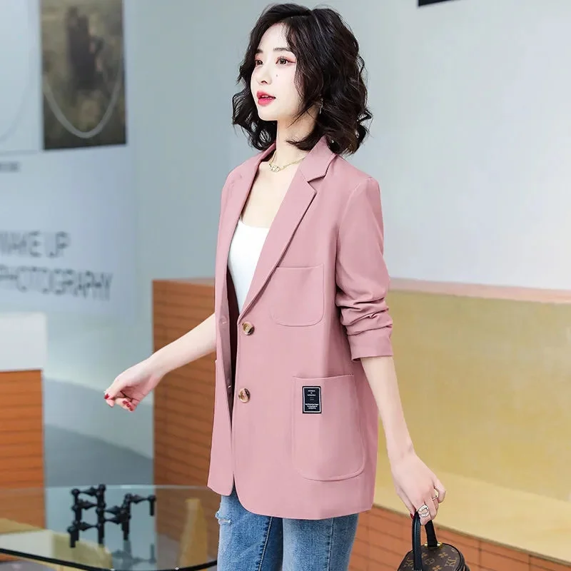 Korean Blazer Suit Jacket Women Spring Autumn New Long Sleeve Loose Single-breasted Blazers Female Casual Blazer Jackets 2022
Korean Blazer Suit Jacket Women Spring Autumn New Long Sleeve Loose Single-breasted Blazers Female Casual Blazer Jackets 2022