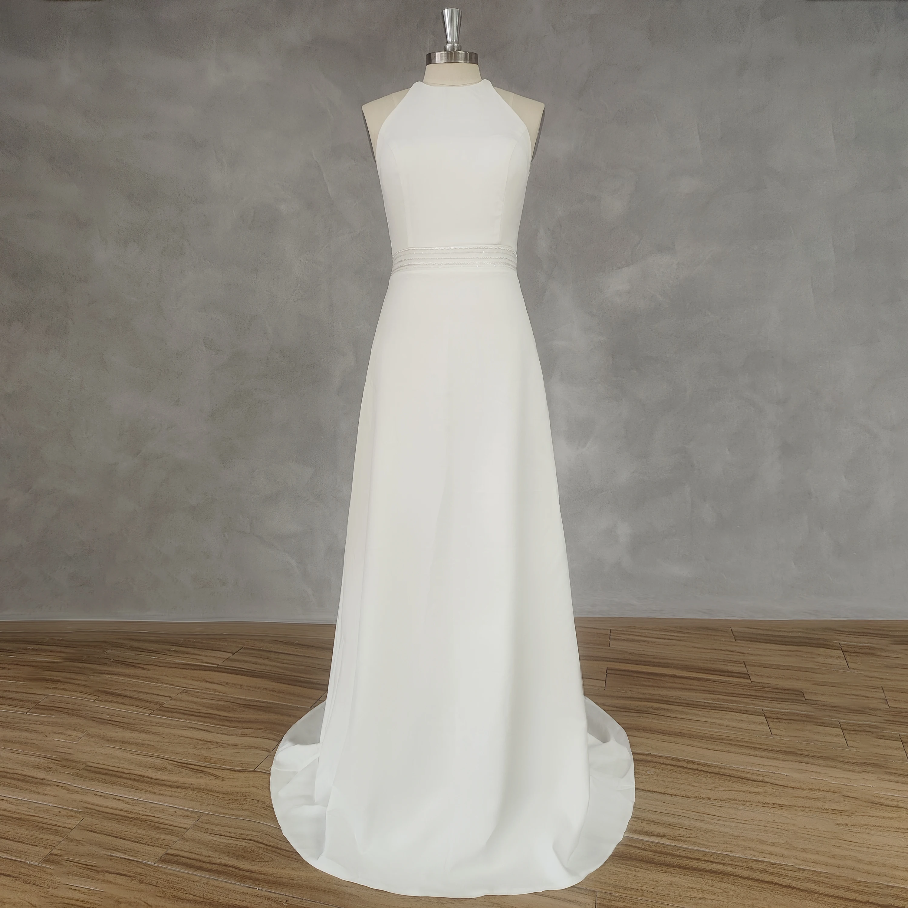 DIDEYTTAWL Real Picture O-Neck Sleeveless A-Line Wedding Dress Simple Open Back Button Court Train Bridal Gown Custom Made
DIDEYTTAWL Real Picture O-Neck Sleeveless A-Line Wedding Dress Simple Open Back Button Court Train Bridal Gown Custom Made