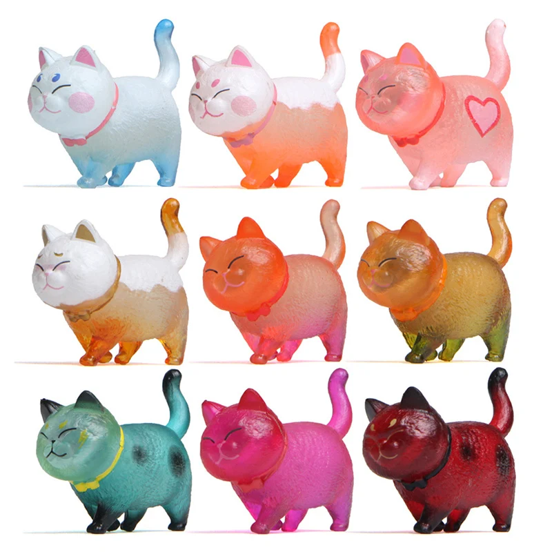 9PCS/Sets Cartoon Colored Crystal Cat Model PVC Kitten Mini Figures Home Desktop Landscape Decoration Toys for Baby Kids Gift
9PCS/Sets Cartoon Colored Crystal Cat Model PVC Kitten Mini Figures Home Desktop Landscape Decoration Toys for Baby Kids Gift