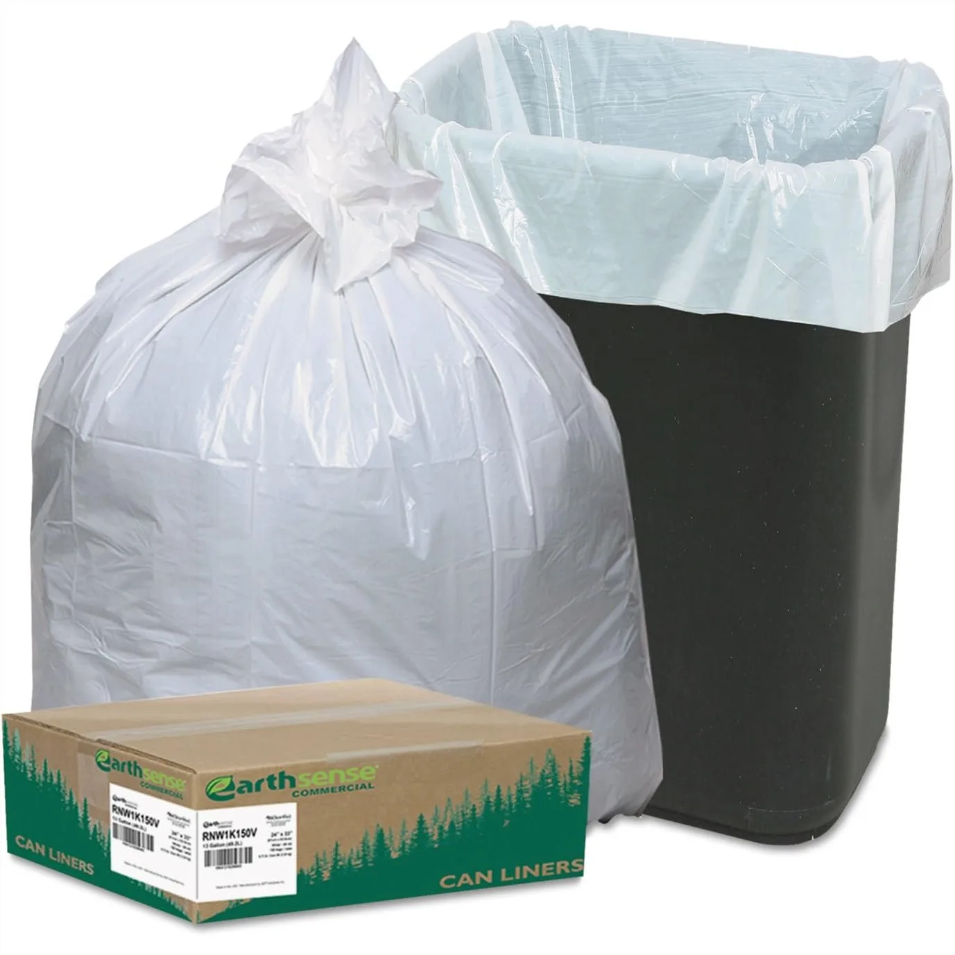 Recycled Can Liners 13 Gal Heavy Duty Trash Bags 24x33 White 150 Pack
Recycled Can Liners 13 Gal Heavy Duty Trash Bags 24x33 White 150 Pack