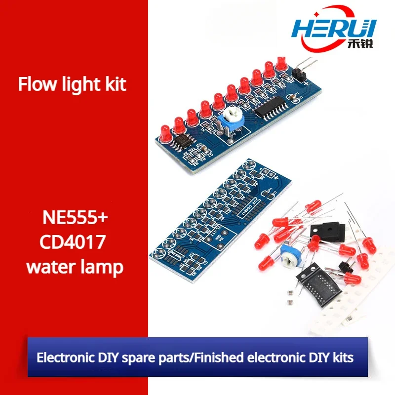 Flow light kit NE555+CD4017 water lamp Electronic DIY spare parts/Finished electronic DIY kits
Flow light kit NE555+CD4017 water lamp Electronic DIY spare parts/Finished electronic DIY kits
