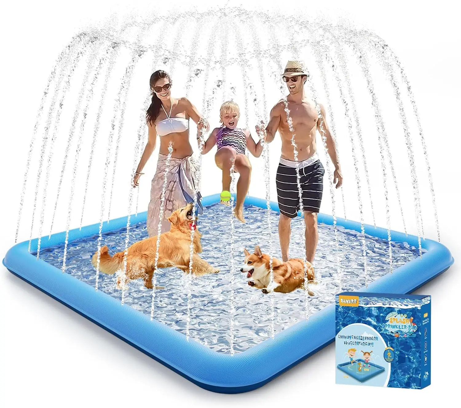 Splash Pad, 107"- 80" Non-Slip Splash Pad for Kids and Dogs, Thickened Durable Square Dog Pool with Sprinkler Summer Outdoor
Splash Pad, 107"- 80" Non-Slip Splash Pad for Kids and Dogs, Thickened Durable Square Dog Pool with Sprinkler Summer Outdoor