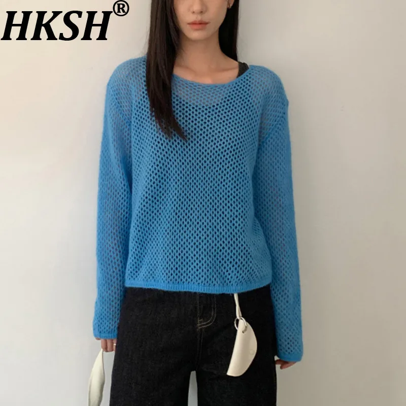 HKSH Autumn New Women T-shirt Hollow Out O-Neck Pullover Long Sleeved Solid Color Knitted Loose Elegant High Street Tops HK11748
HKSH Autumn New Women T-shirt Hollow Out O-Neck Pullover Long Sleeved Solid Color Knitted Loose Elegant High Street Tops HK11748