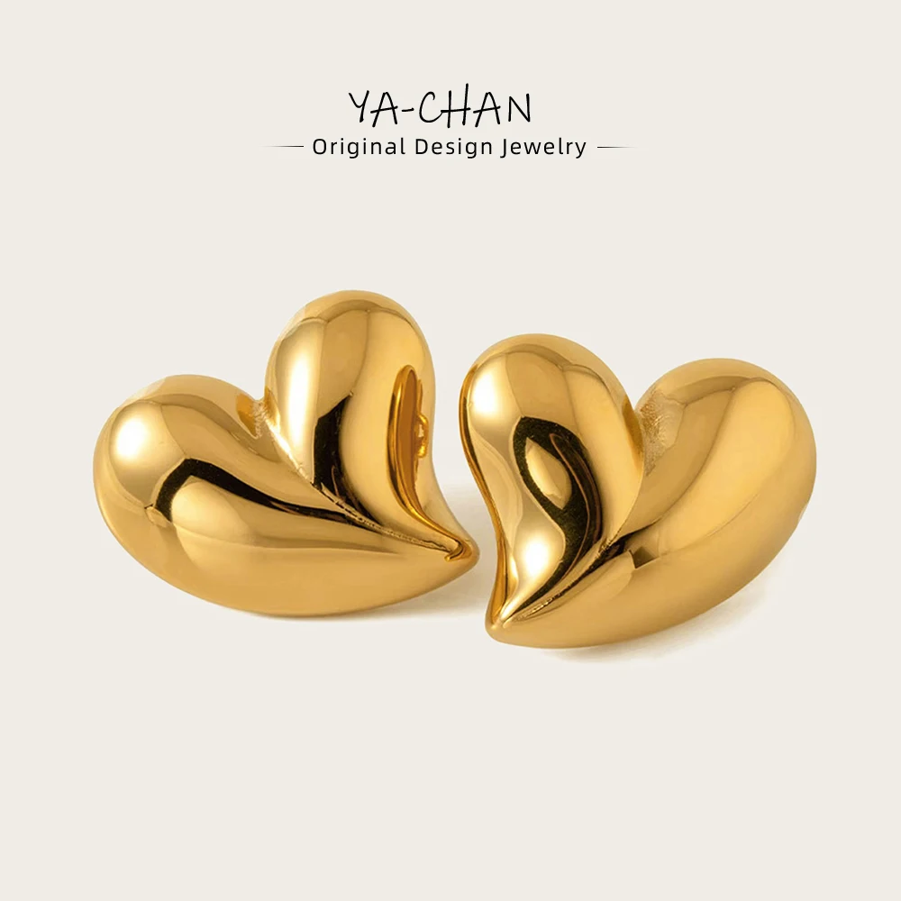 YACHAN Trendy Asymmetric Heart Stud Earrings for Women 18K Gold Plated Glossy Stainless Steel Jewelry
YACHAN Trendy Asymmetric Heart Stud Earrings for Women 18K Gold Plated Glossy Stainless Steel Jewelry