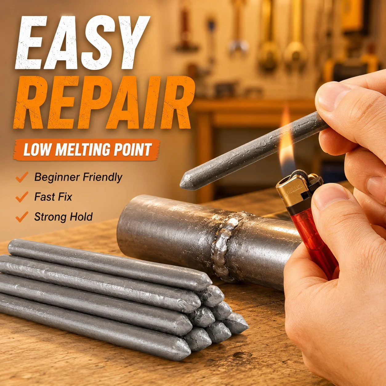Low Temperature Welding Rods Easy Melt Fast Welding Emergency Repair for Copper Iron Stainless Steel Aluminum Soldering Kits
Low Temperature Welding Rods Easy Melt Fast Welding Emergency Repair for Copper Iron Stainless Steel Aluminum Soldering Kits