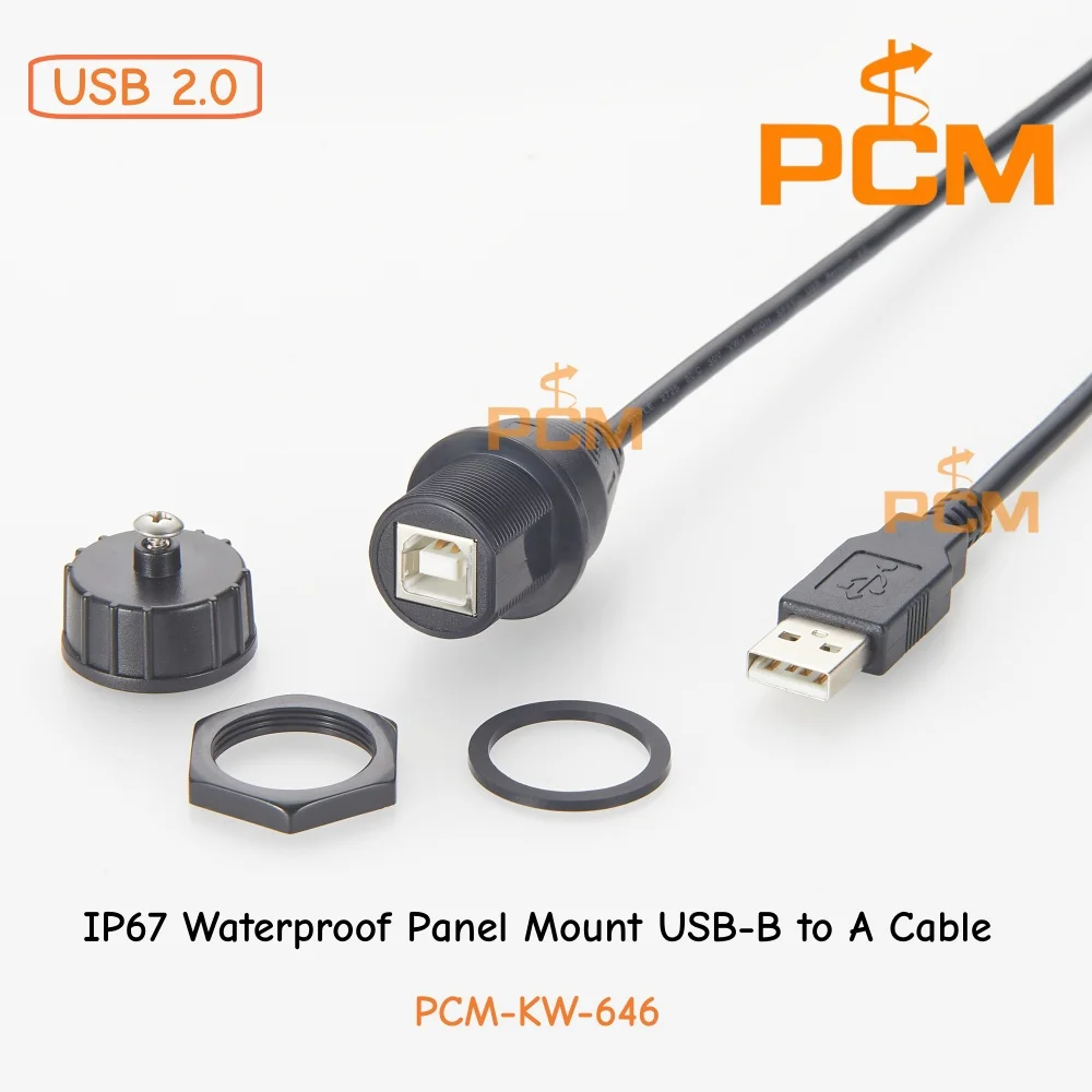 IP67 Waterproof Panel Mount USB 2.0 Type-B to Type-A Cable Sealed Industrial USB Extension for Automation Equipment
IP67 Waterproof Panel Mount USB 2.0 Type-B to Type-A Cable Sealed Industrial USB Extension for Automation Equipment