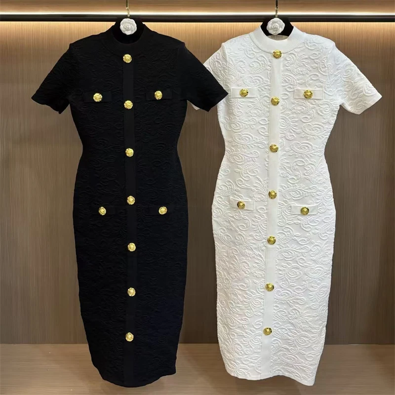 2026 Spring New Fashion Classic Elegant Round Neck Short Sleeve 3D Embossed Knit Dress High-Quality Women's Knee-Length Skirt
2026 Spring New Fashion Classic Elegant Round Neck Short Sleeve 3D Embossed Knit Dress High-Quality Women's Knee-Length Skirt