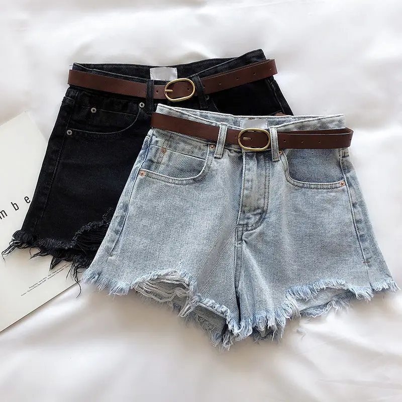 Korean Style Hole Denim Shorts Women Summer Blue High Waist Raw Edge Slim Hot Shorts Fashion Loose Thin Wide Leg Pants
Korean Style Hole Denim Shorts Women Summer Blue High Waist Raw Edge Slim Hot Shorts Fashion Loose Thin Wide Leg Pants