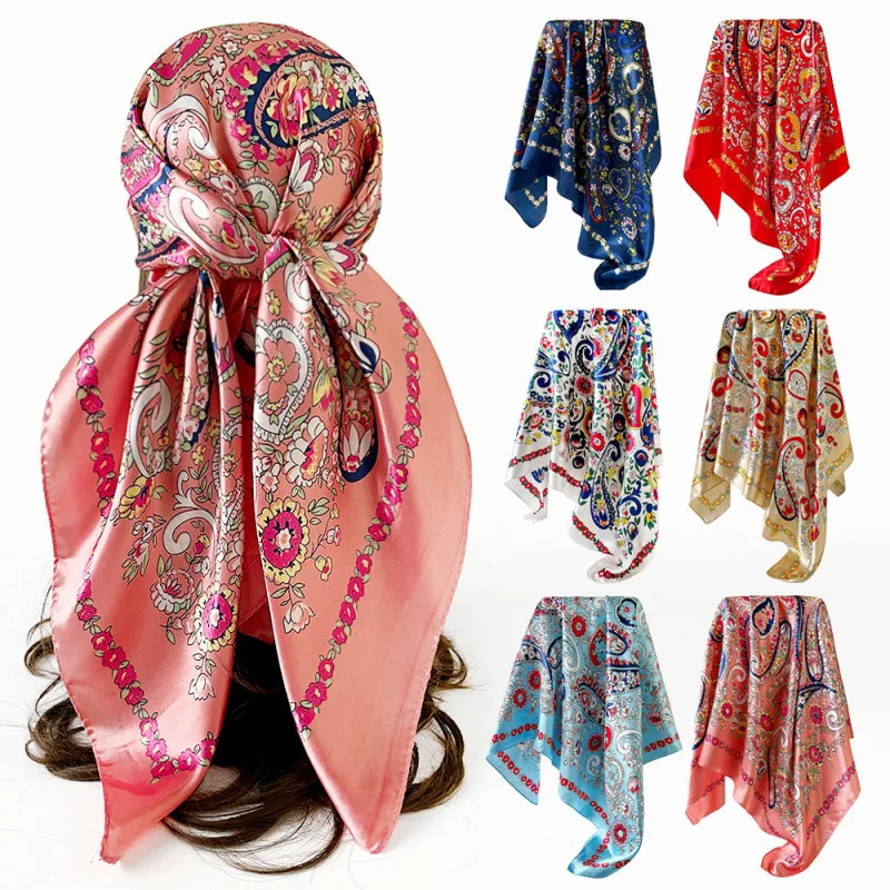 90cm Satin Square Scarf Cashew Flower Stitching Printed Scarf Elegant Ladies Headscarf Square Scarf Fashion Accessory
90cm Satin Square Scarf Cashew Flower Stitching Printed Scarf Elegant Ladies Headscarf Square Scarf Fashion Accessory