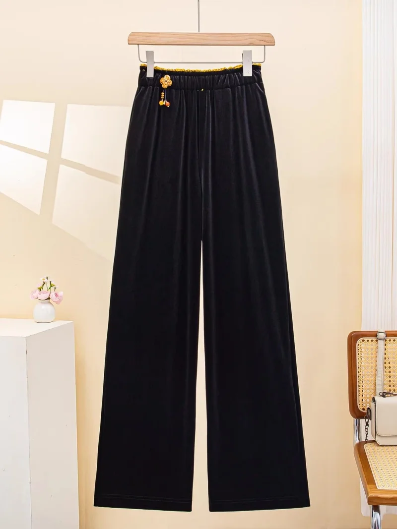 Chinese Style Retro Gold Velvet Pants, Spring Color Block Loose Trousers, High Waist Straight Casual Palazzo Pants Streetwear J1
Chinese Style Retro Gold Velvet Pants, Spring Color Block Loose Trousers, High Waist Straight Casual Palazzo Pants Streetwear J1