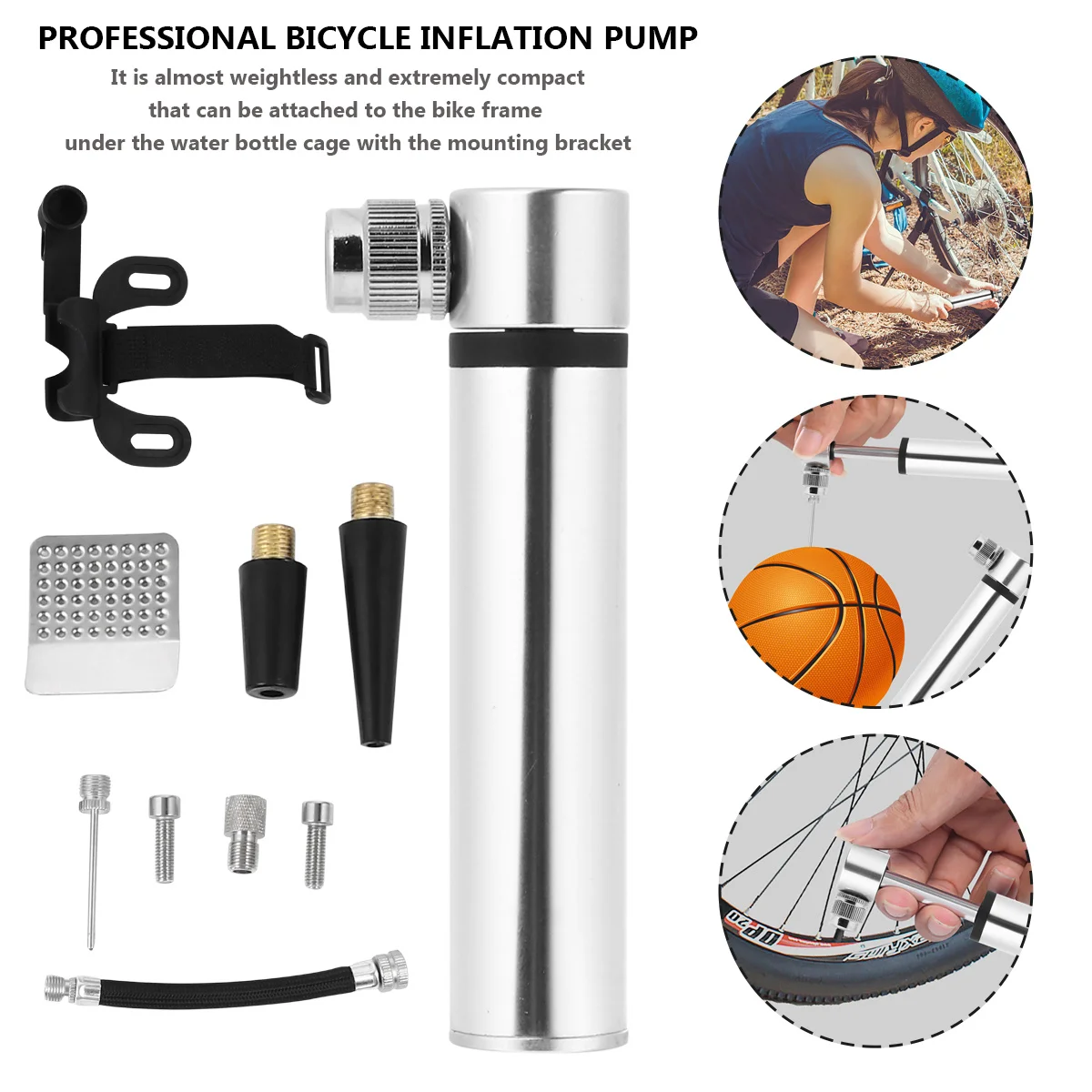 Mini Bike Aluminum Pump Portable Tire Patch Pry Bar Combination Equipment For Fast Inflation No Leak Locking Buckle Mountable
Mini Bike Aluminum Pump Portable Tire Patch Pry Bar Combination Equipment For Fast Inflation No Leak Locking Buckle Mountable