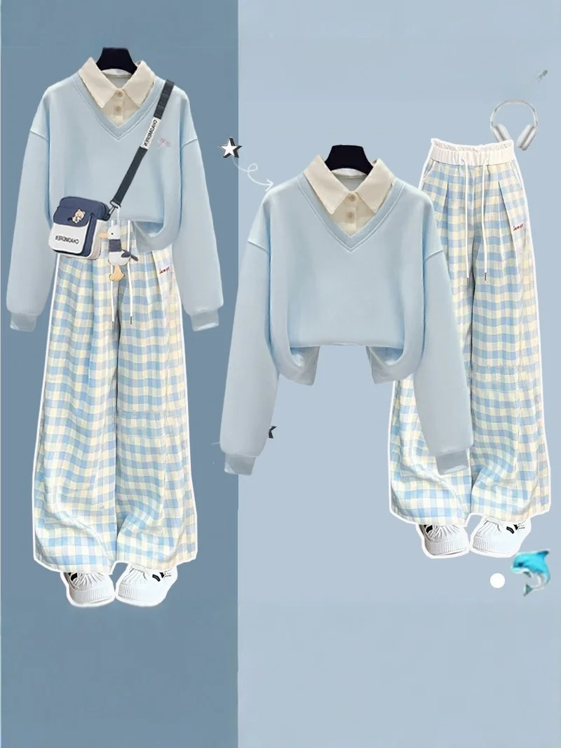 Style Neck Sweatshirt Set for Junior High School Students Spring Autumn Two-Piece Set Fashionable And Cute
Style Neck Sweatshirt Set for Junior High School Students Spring Autumn Two-Piece Set Fashionable And Cute