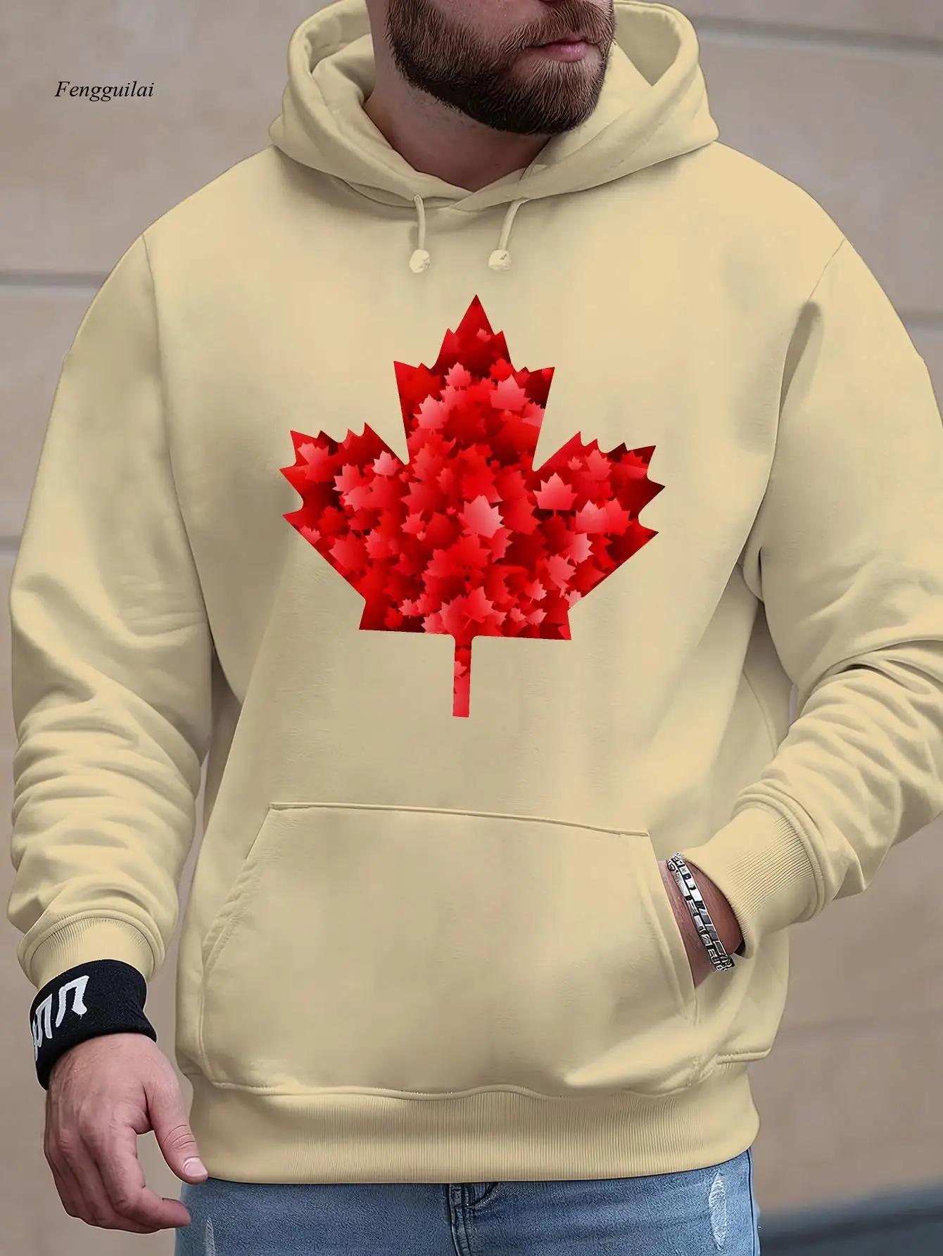 Maple Leaf Hoodie - Red & Grey Graphic Pullover Sweatshirt, Soft Hooded Winter Sweater for Cold Weather
Maple Leaf Hoodie - Red & Grey Graphic Pullover Sweatshirt, Soft Hooded Winter Sweater for Cold Weather