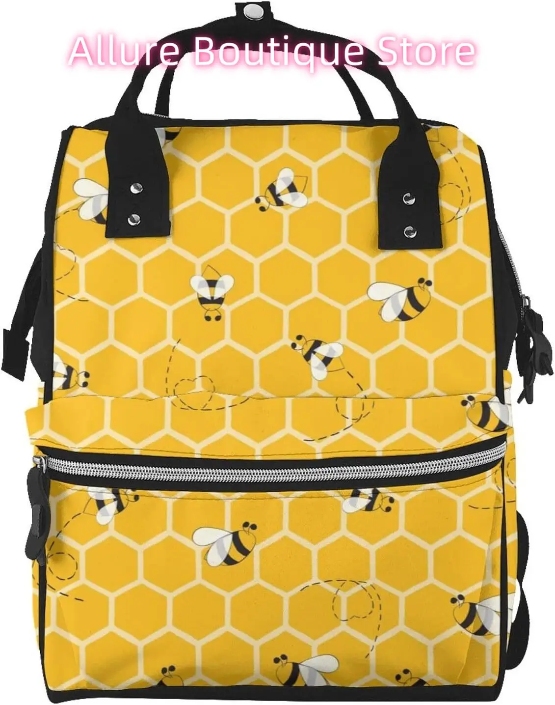 Kawaii Bee Diaper Bag Backpack for Women Large Capacity Nappy Bag Multifunction Waterproof Mummy Backpacks for Mom Dad Essential
Kawaii Bee Diaper Bag Backpack for Women Large Capacity Nappy Bag Multifunction Waterproof Mummy Backpacks for Mom Dad Essential