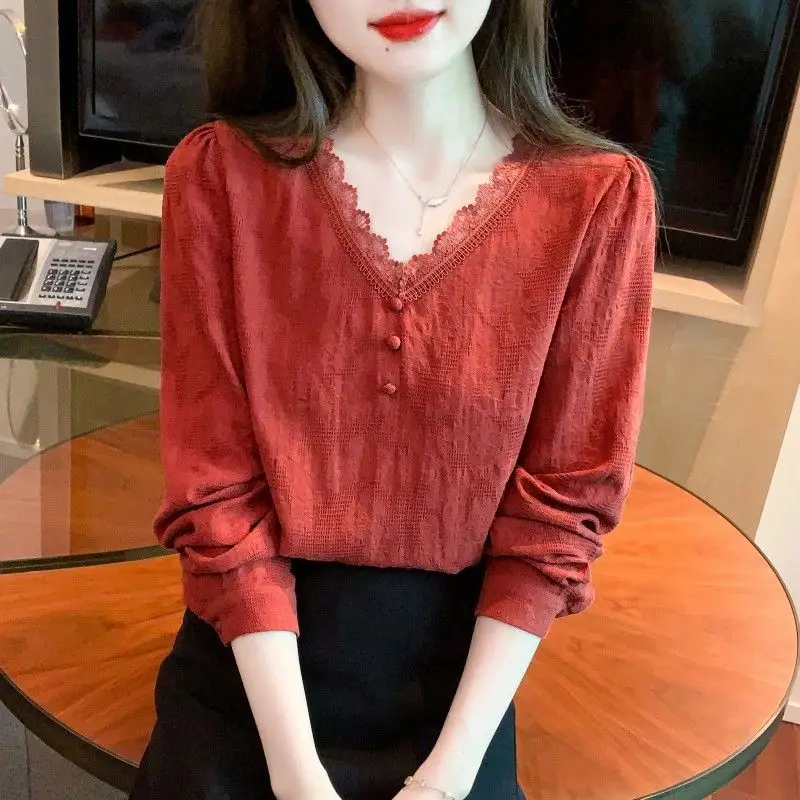 Women's V-Neck Blouse Long Sleeve Lace Trim Button Front Casual Top Shirts
Women's V-Neck Blouse Long Sleeve Lace Trim Button Front Casual Top Shirts