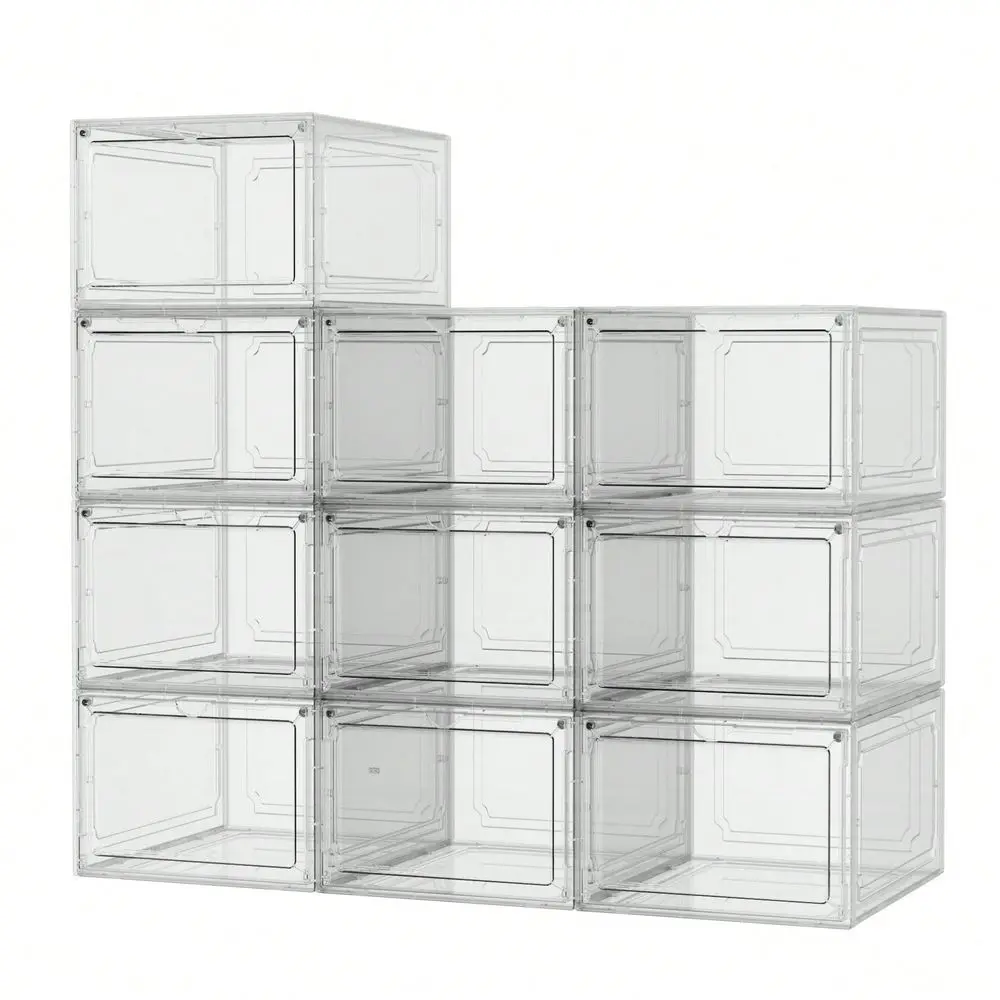 Pack Acrylic Clear Plastic Magnetic Stackable Shoe Organizer, Space Saving Storage Organizer, Suitable For Foyer, Bedroom, Home
Pack Acrylic Clear Plastic Magnetic Stackable Shoe Organizer, Space Saving Storage Organizer, Suitable For Foyer, Bedroom, Home