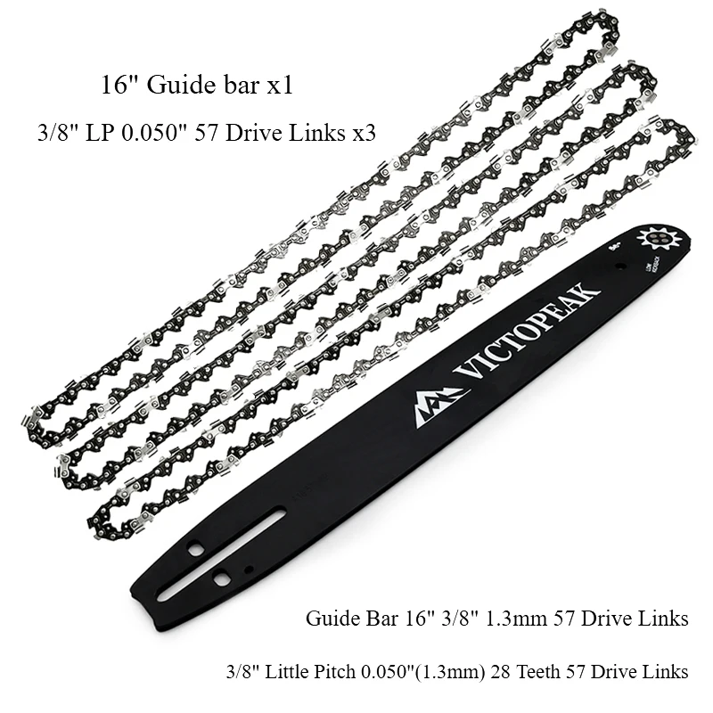 Garden Power Tool Accessories Chainsaw Parts Guide Bar with Chain Blade 16'' 3/8" 0.050" 57Links
Garden Power Tool Accessories Chainsaw Parts Guide Bar with Chain Blade 16'' 3/8" 0.050" 57Links