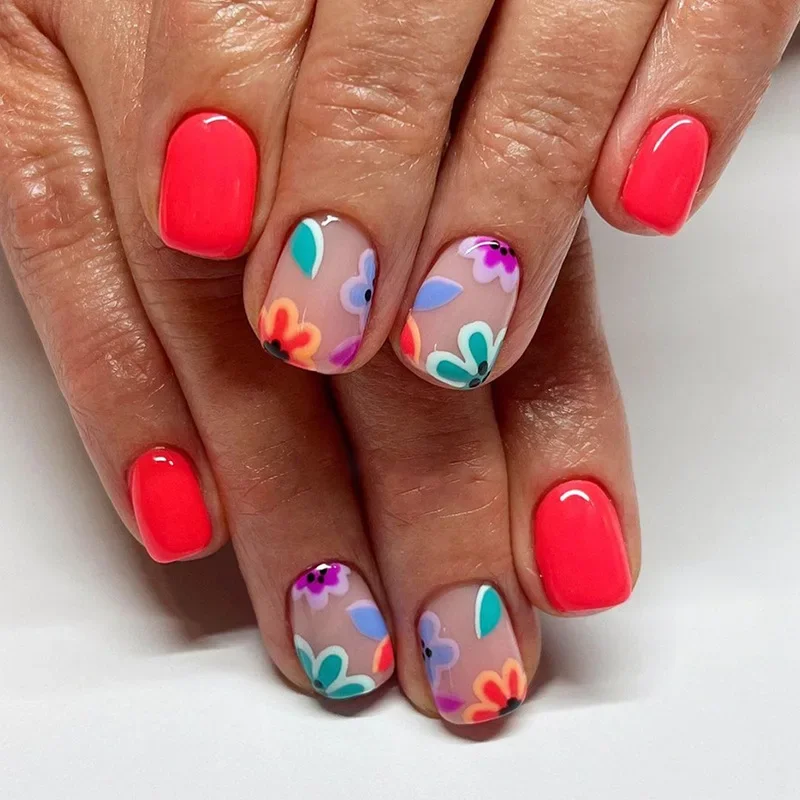 24pcs Flower Fashion Nails Set Press on Nail Art Short Acyrlic Fake Finger Nails for Gluing Girl False Nails with Full Set Tools
24pcs Flower Fashion Nails Set Press on Nail Art Short Acyrlic Fake Finger Nails for Gluing Girl False Nails with Full Set Tools