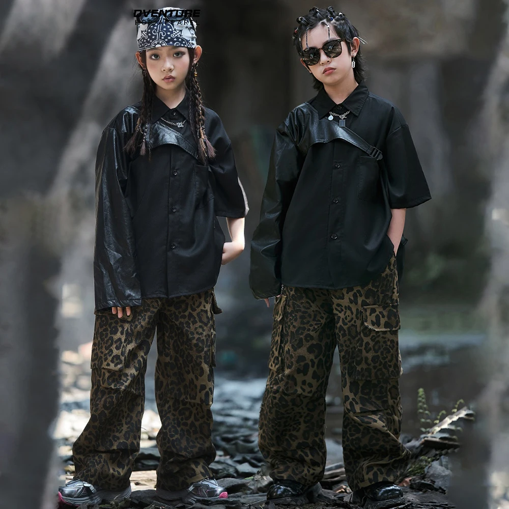 Cool Kids Street Dance Costume Kpop Stage Outfit Fashion Show Runaways Clothes Black Shirt Leopard Pants Jazz Dance Wear AMY289
Cool Kids Street Dance Costume Kpop Stage Outfit Fashion Show Runaways Clothes Black Shirt Leopard Pants Jazz Dance Wear AMY289