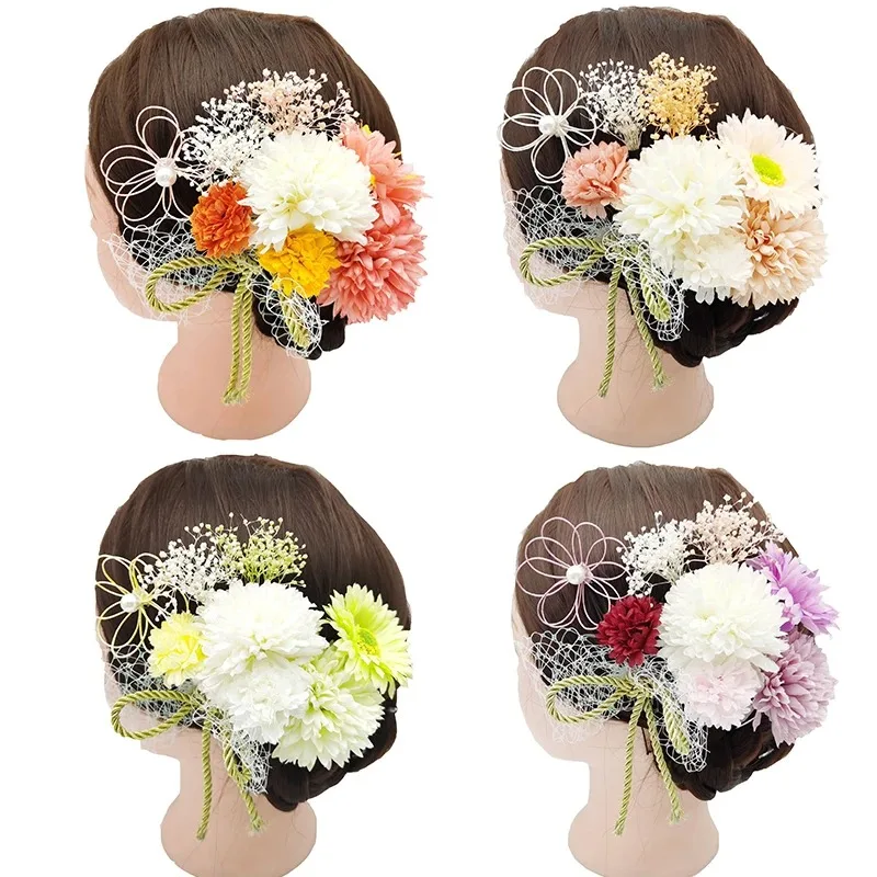Japanese Kimono Handmade Fabric Flower Headdress Clip Tassel Hairpin Barrette Hair Accessories Vintage
Japanese Kimono Handmade Fabric Flower Headdress Clip Tassel Hairpin Barrette Hair Accessories Vintage