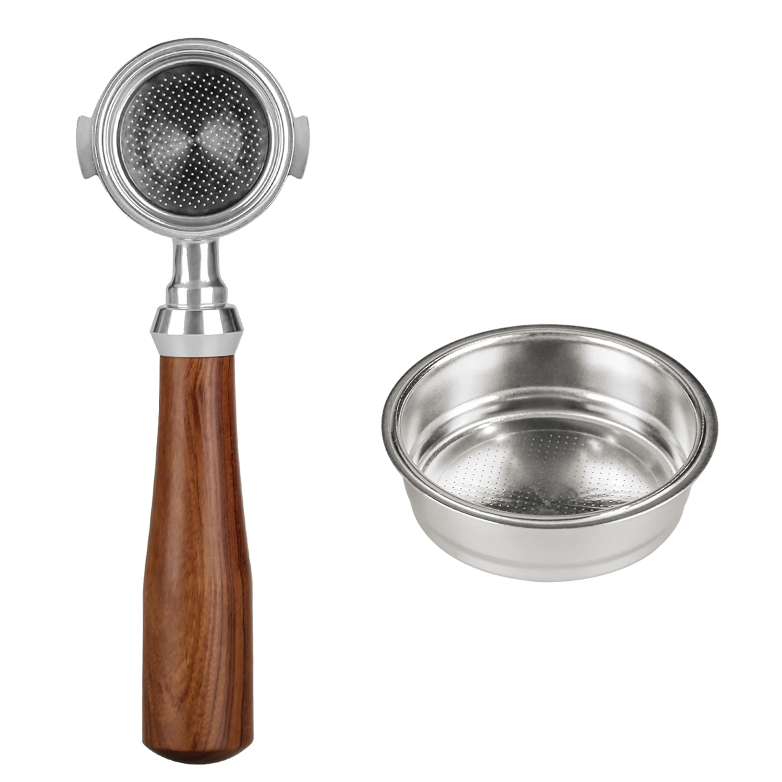 51mm Rosewood Handle Bottomless Portafilter with Basket Fit DeLonghi EC680 EC685 Espresso Machine
51mm Rosewood Handle Bottomless Portafilter with Basket Fit DeLonghi EC680 EC685 Espresso Machine