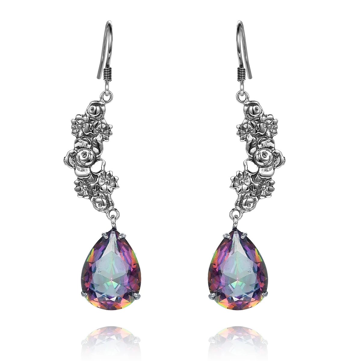 Vintage Mystic Rainbow Teardrop Earrings 925 Sterling Silver Rose Flower Drop for Women Antique Filigree Jewelry Party Gifts
Vintage Mystic Rainbow Teardrop Earrings 925 Sterling Silver Rose Flower Drop for Women Antique Filigree Jewelry Party Gifts