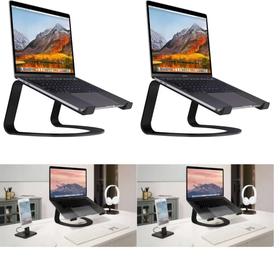 South Curve for MacBooks and Laptops | Ergonomic desktop cooling stand for home or office (matte black)
South Curve for MacBooks and Laptops | Ergonomic desktop cooling stand for home or office (matte black)