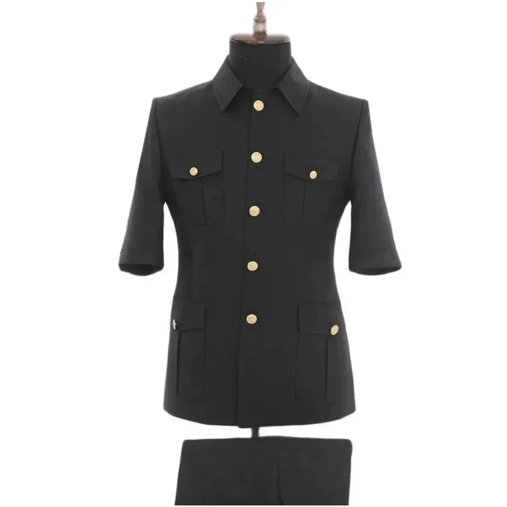 Summer Solid Men Suits Fashion Stand Collar Single Breasted 2 Piece Short Sleeve Jacket Long Pants Slim Smart Casual Male Suit
Summer Solid Men Suits Fashion Stand Collar Single Breasted 2 Piece Short Sleeve Jacket Long Pants Slim Smart Casual Male Suit