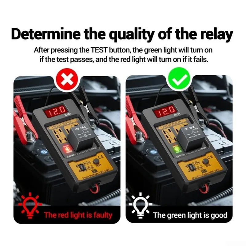 N26R-Universal 12-24V Car Battery Checker With LED Light Automotive Electronic Relay Tester Voltage Tester Car Relay Tester
N26R-Universal 12-24V Car Battery Checker With LED Light Automotive Electronic Relay Tester Voltage Tester Car Relay Tester