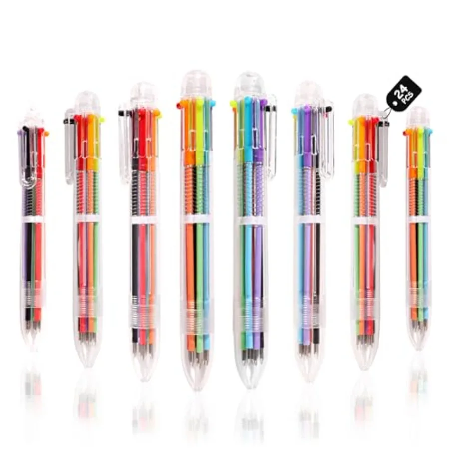 Ballpoint Pens 24 PCS 0.5mm 6-in-1 Multicolor Ballpoint Pens School Supplies Birthday Party Favors Gifts for Students
Ballpoint Pens 24 PCS 0.5mm 6-in-1 Multicolor Ballpoint Pens School Supplies Birthday Party Favors Gifts for Students