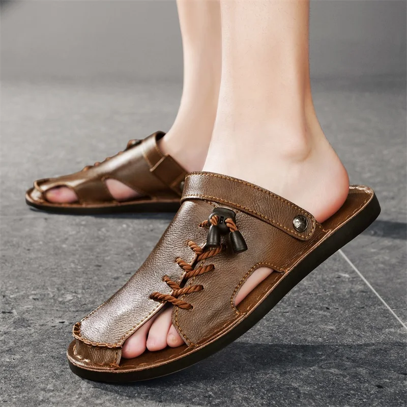 Hand Sewn Summer New Men's Comfortable and Non Slip Sandals Brand Fashionable Men Outdoor Two Wear Versatile Soft Soled Sandals
Hand Sewn Summer New Men's Comfortable and Non Slip Sandals Brand Fashionable Men Outdoor Two Wear Versatile Soft Soled Sandals