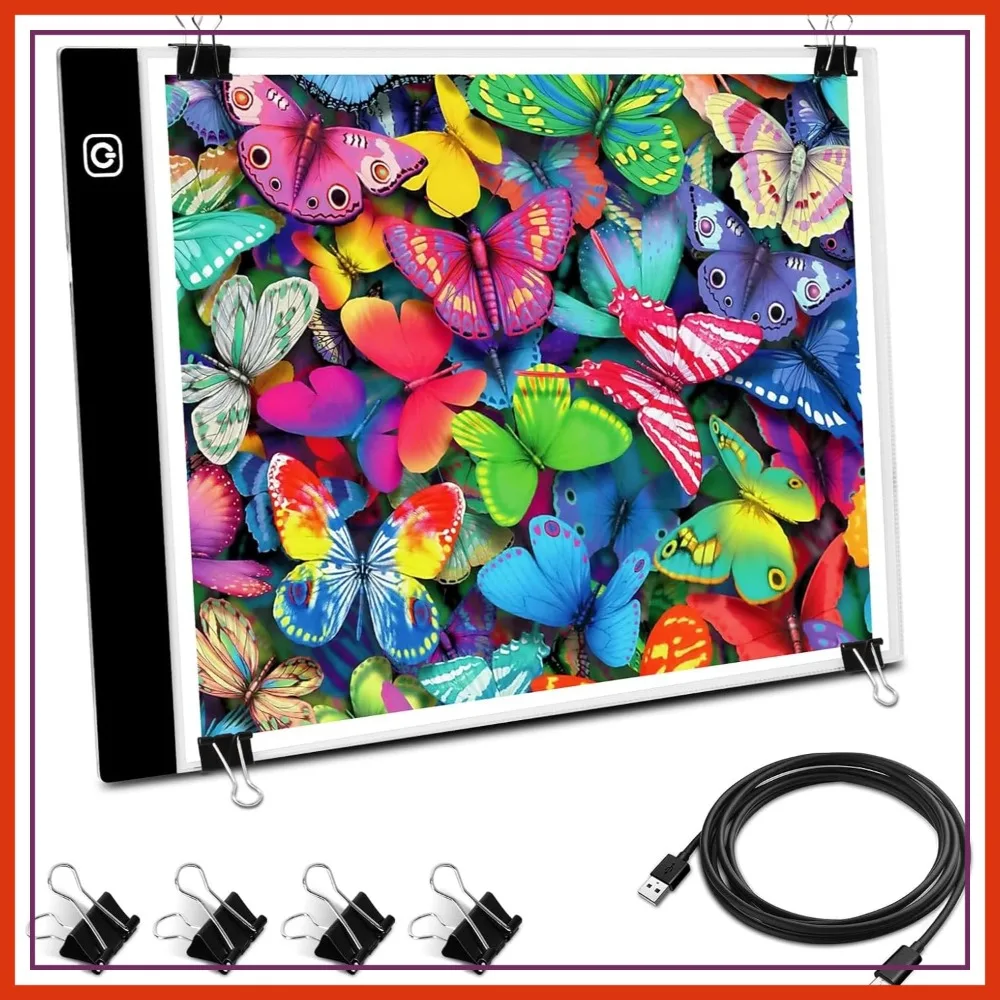 A4 LED Light Pad for Tracing, Diamond Art, Sketching - 3 Brightness Levels, USB Powered
A4 LED Light Pad for Tracing, Diamond Art, Sketching - 3 Brightness Levels, USB Powered