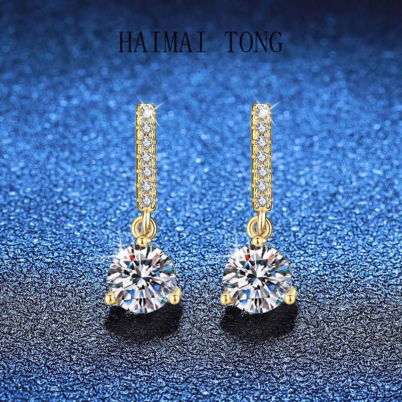 HAIMAITONG PT950 платиновые трансграничные серьги-гвоздики с муассанитом 2 карата, женские серьги, модные серьги с бахромой и тремя когтями, высокие
HAIMAITONG PT950 платиновые трансграничные серьги-гвоздики с муассанитом 2 карата, женские серьги, модные серьги с бахромой и тремя когтями, высокие