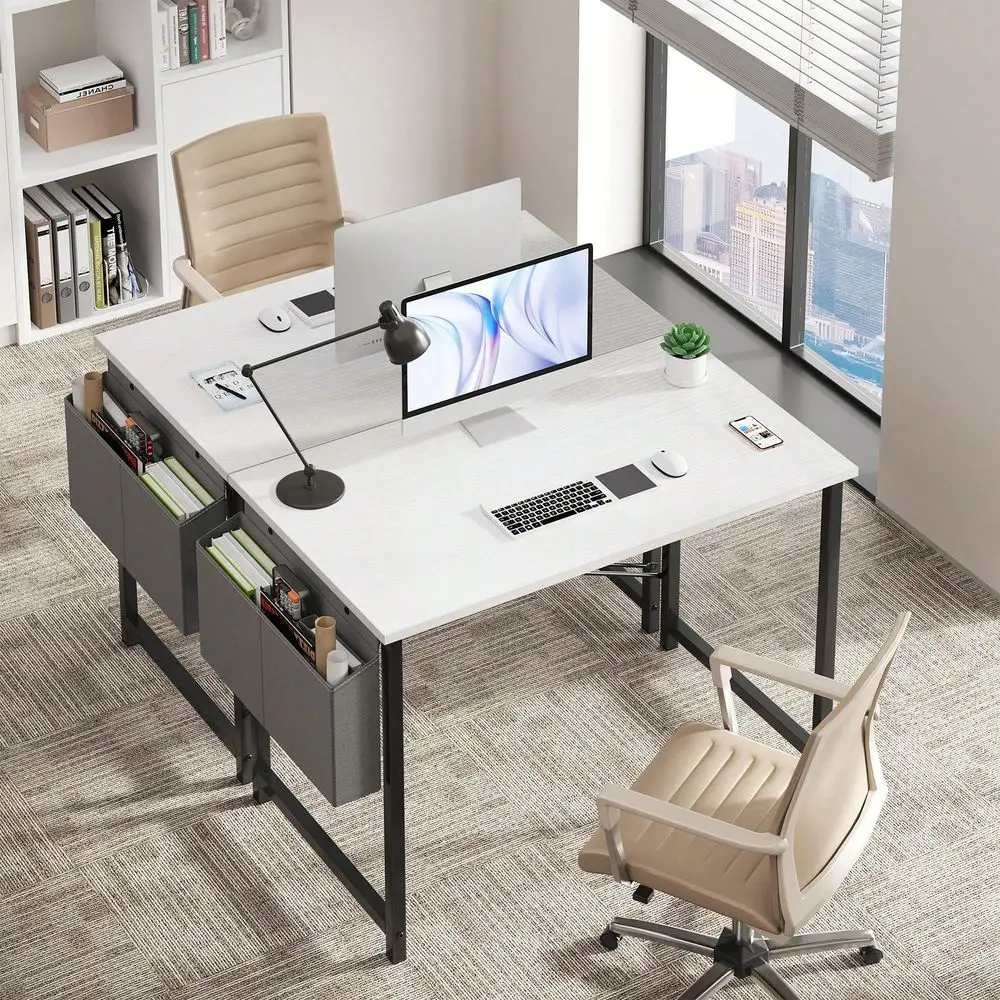 Desk With Storage Bag For Small Spaces, Compact Study Desk For Bedroom Writing Home Office Work, 31 40 44 Inch