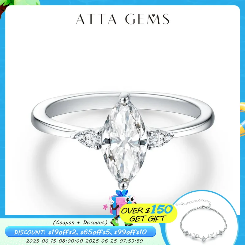 ATTAGEMS 2023 Marquise 1CT Moissanite Ring Real 925 Sterling Silver Rings for Women Men Anniversary Fine Jewelry Wedding Gift
ATTAGEMS 2023 Marquise 1CT Moissanite Ring Real 925 Sterling Silver Rings for Women Men Anniversary Fine Jewelry Wedding Gift