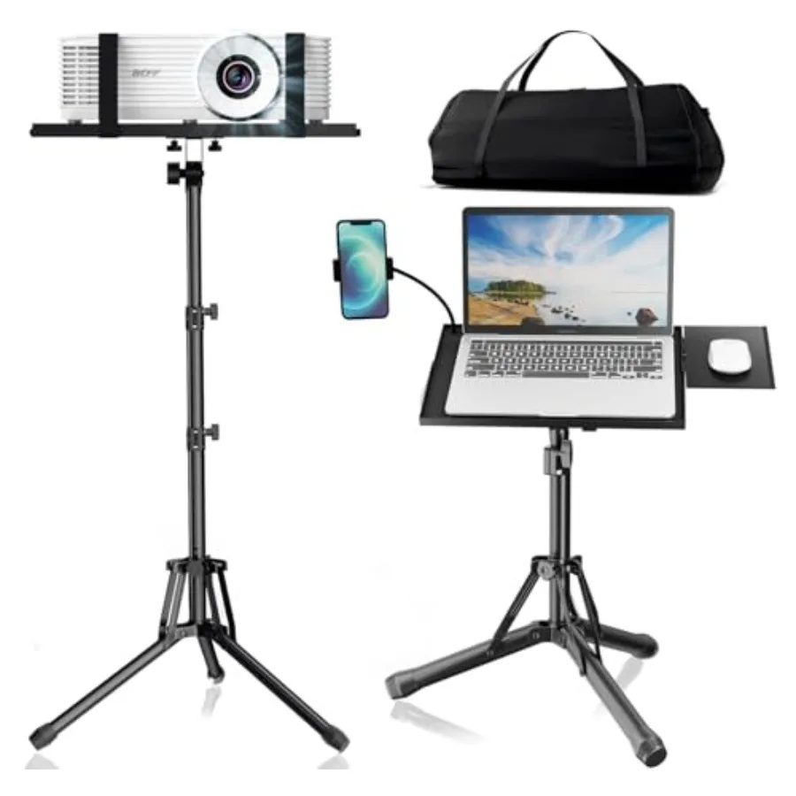 Projector Stand Laptop Tripod - Portable Tripod Adjustable Height 20 to 60 ch Projector Stand with Gooseneck Phone Holder & Mou
Projector Stand Laptop Tripod - Portable Tripod Adjustable Height 20 to 60 ch Projector Stand with Gooseneck Phone Holder & Mou