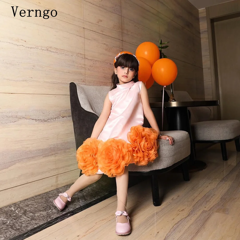 Verngo Pink Satin Girl Flower Dresses 3D Flowers Organza Birthday Party Dresses Elegant Kid Formal Occasion Dresses Customized
Verngo Pink Satin Girl Flower Dresses 3D Flowers Organza Birthday Party Dresses Elegant Kid Formal Occasion Dresses Customized
