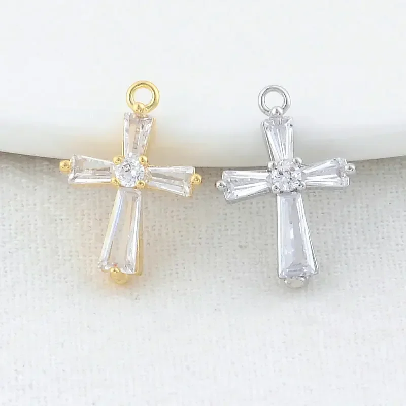 12*17MM 14K Gold Color Brass with Zircon Cross Charms Pendants Necklace Earrings Jewelry Making Supplies Accessories
12*17MM 14K Gold Color Brass with Zircon Cross Charms Pendants Necklace Earrings Jewelry Making Supplies Accessories