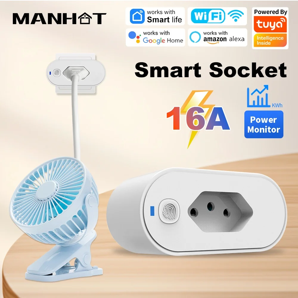 Tuya Smart Brazil Plug WiFi 16A Timing Smart Socket With Power Monitor Smart Life APP Voice Remote Control Google Home Alexa
Tuya Smart Brazil Plug WiFi 16A Timing Smart Socket With Power Monitor Smart Life APP Voice Remote Control Google Home Alexa