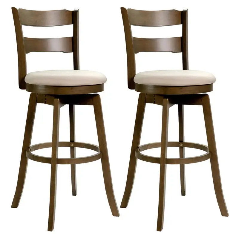 30.5 Inch Swivel Barstools with Backrest & Upholstered Seat-Set of 2
30.5 Inch Swivel Barstools with Backrest & Upholstered Seat-Set of 2