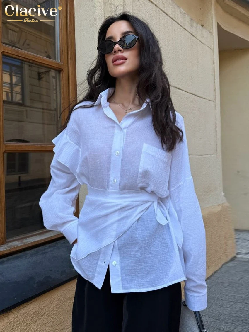 Clacive модные свободные белые хлопковые женские блузки 2025 повседневные рубашки с длинными рукавами с лацканами элегантный классический однотонный топ женская одежда
Clacive модные свободные белые хлопковые женские блузки 2025 повседневные рубашки с длинными рукавами с лацканами элегантный классический однотонный топ женская одежда