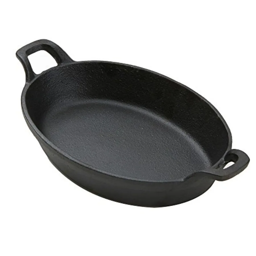 CIPOV9567 Cast Iron Oval Casserole Pan with Handles, 12" L x 6.75" W, Black
CIPOV9567 Cast Iron Oval Casserole Pan with Handles, 12" L x 6.75" W, Black