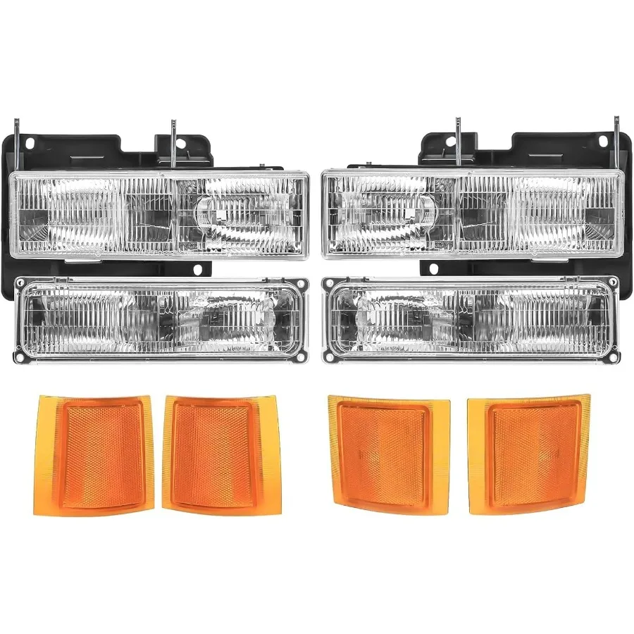 Headlights Assembly Replacement for 1994-1998 OBS Chevy Silverado Suburban C10 C/K 1500 2500 3500, Not For GMC, Headlamp w/Bumpe
Headlights Assembly Replacement for 1994-1998 OBS Chevy Silverado Suburban C10 C/K 1500 2500 3500, Not For GMC, Headlamp w/Bumpe