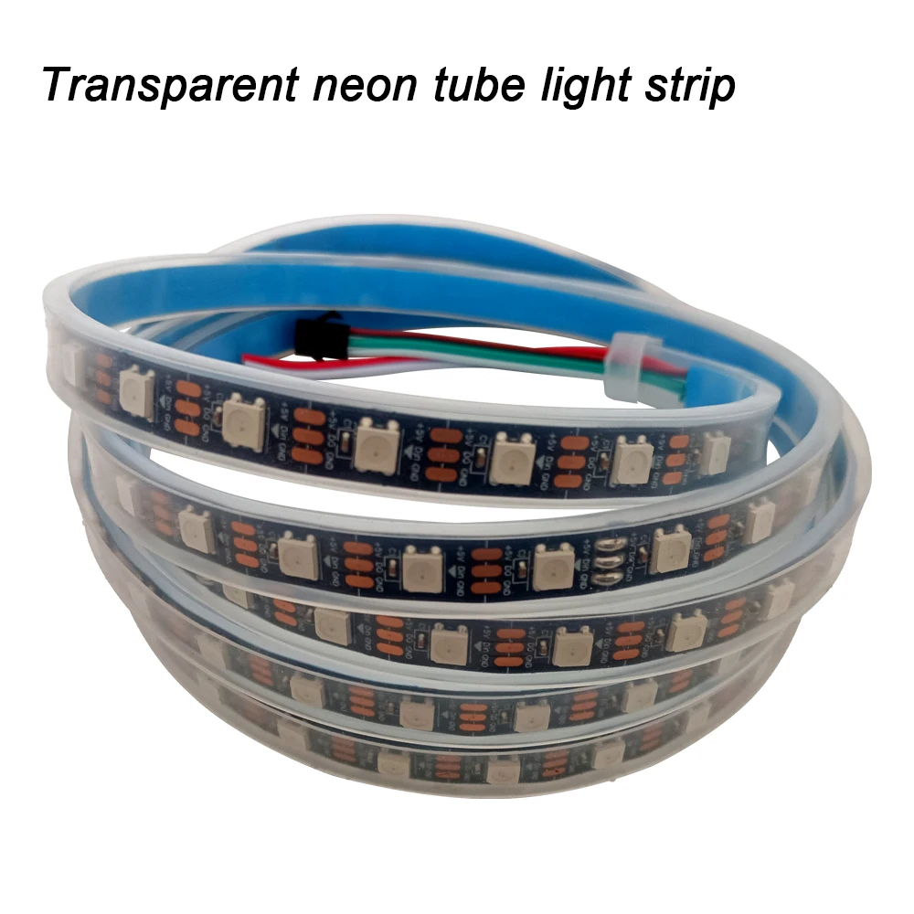 WS2812 5V 60Led/m Individually Addressable LED Light Strip Silicone Tube Black White Transparent 0.5-5m for 10mm IP67 waterproof
WS2812 5V 60Led/m Individually Addressable LED Light Strip Silicone Tube Black White Transparent 0.5-5m for 10mm IP67 waterproof