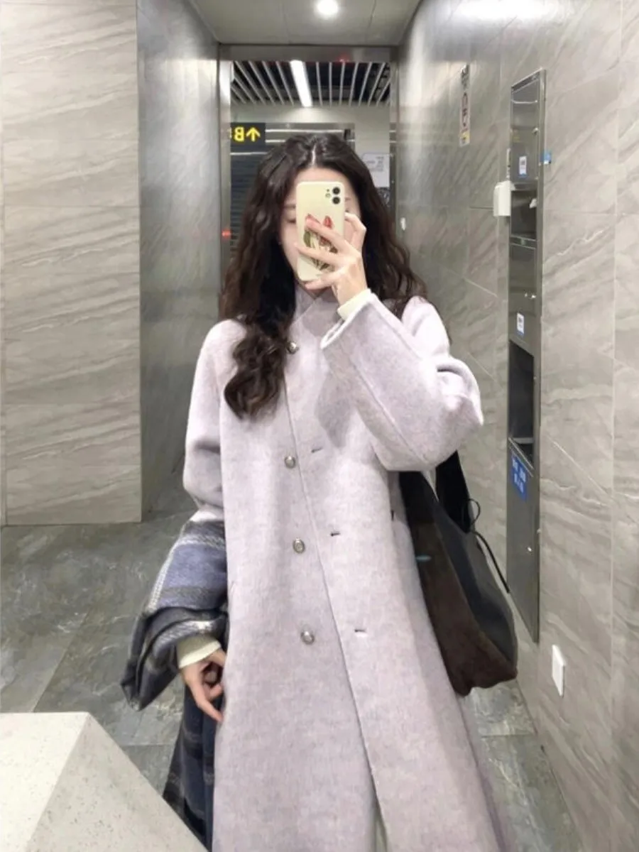 Women's Mid-Length Woolen Coat Set Gentle Purple Autumn Winter Outerwear Multiple Pieces Bundle Special Offer
Women's Mid-Length Woolen Coat Set Gentle Purple Autumn Winter Outerwear Multiple Pieces Bundle Special Offer