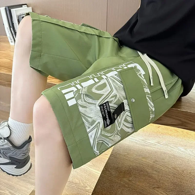 Мужские шорты-бермуды с завязками на шнуровке цвета хаки с карманами и принтом, длинные мужские шорты-карго с полуэластичной резинкой на талии, дизайнерские роскошные Y2k
Мужские шорты-бермуды с завязками на шнуровке цвета хаки с карманами и принтом, длинные мужские шорты-карго с полуэластичной резинкой на талии, дизайнерские роскошные Y2k