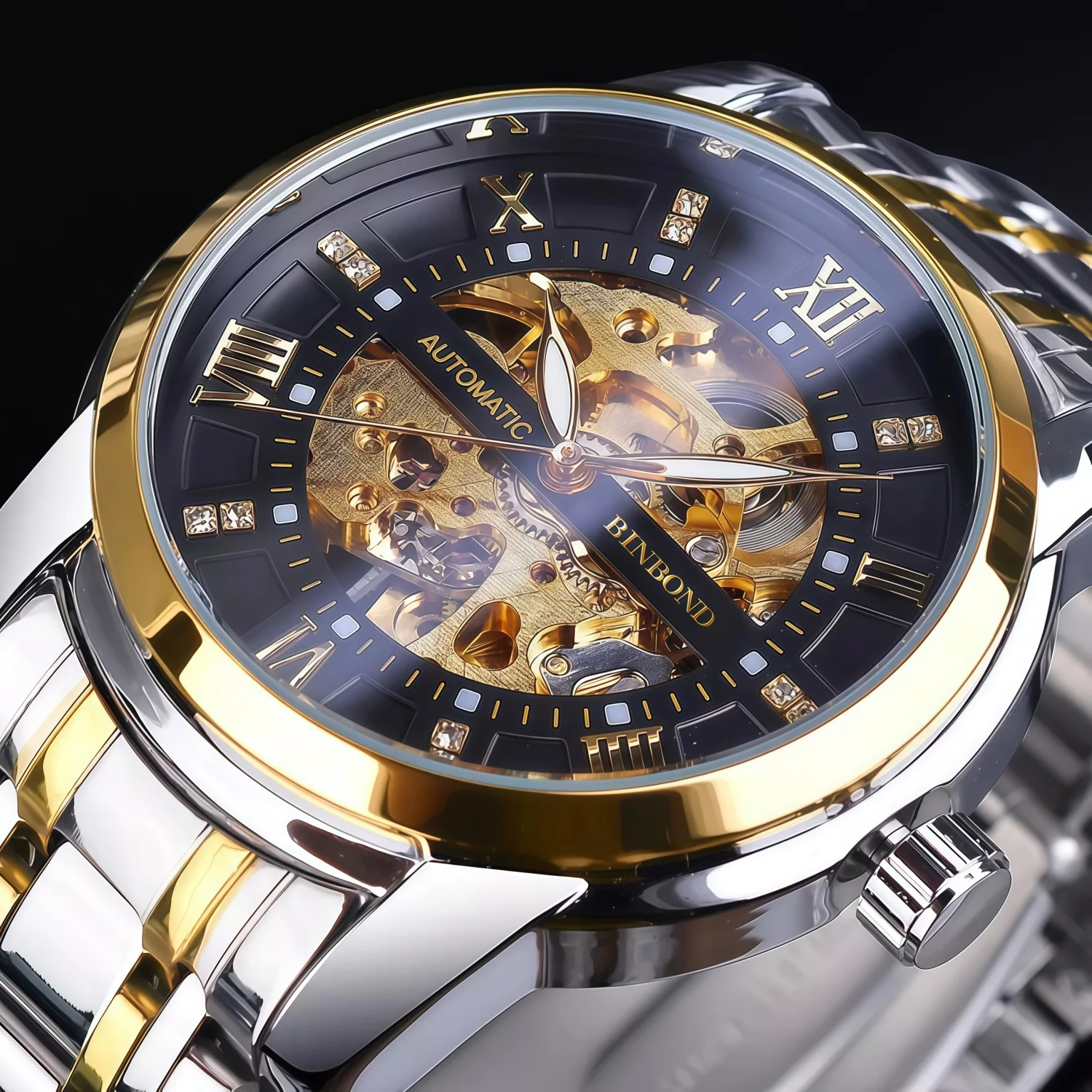BINBOND Brand Fully Automatic Mechanical Watch Business Men Wristwatch Leather Strap Rome Numerals 30M Waterproof Festival Gift
BINBOND Brand Fully Automatic Mechanical Watch Business Men Wristwatch Leather Strap Rome Numerals 30M Waterproof Festival Gift