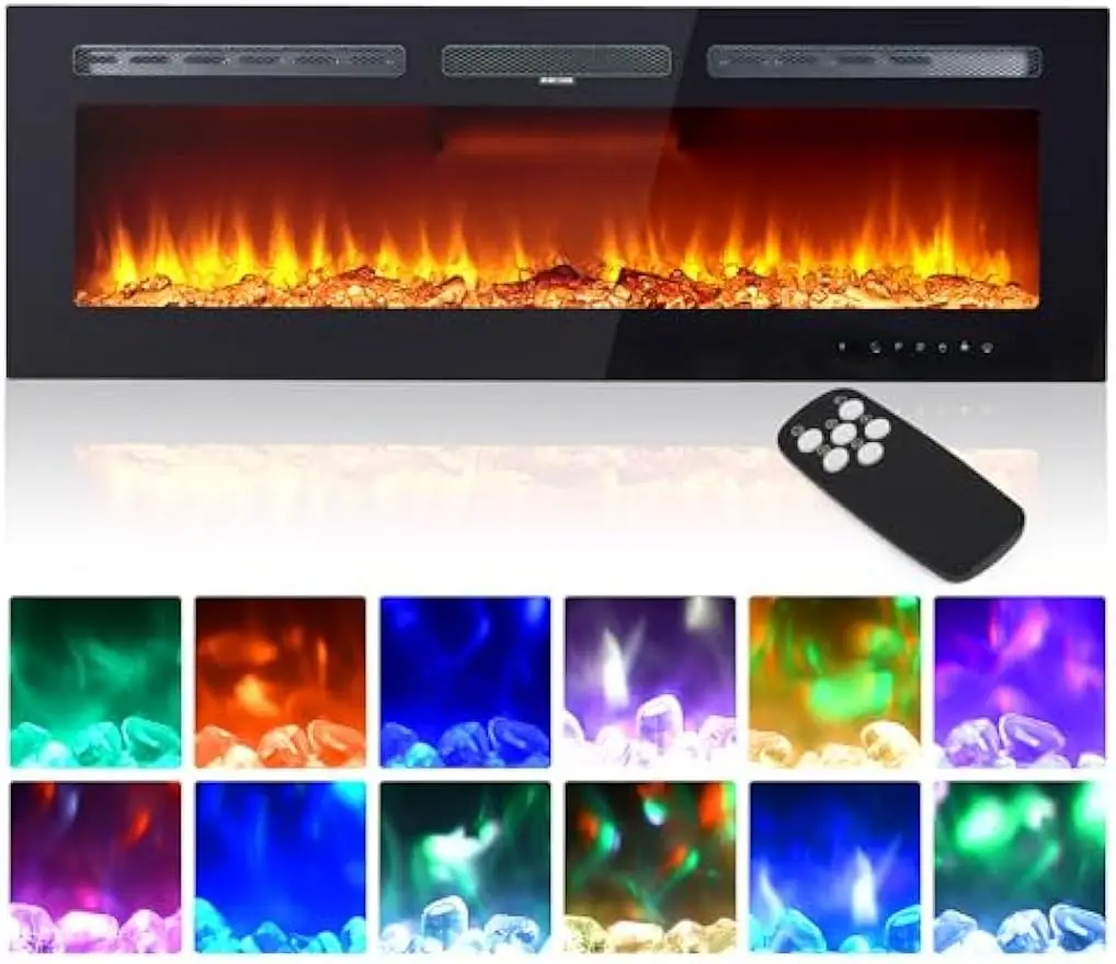 50-дюймовая электрическая каминная вставка — ультра узкая рама, настенный монтаж с 3 режимами нагрева, пульт дистанционного управления
50-дюймовая электрическая каминная вставка — ультра узкая рама, настенный монтаж с 3 режимами нагрева, пульт дистанционного управления